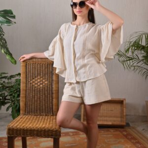 The Birdbox Project Cloud Light Lace Cream Kala Cotton Top