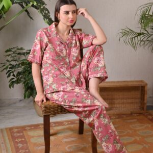 The Birdbox Project Cotton Pink Floral PJ